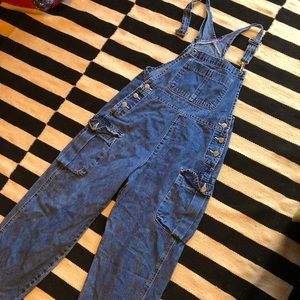 Denim Overalls with Utility Pockets